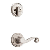 Kwikset Arlington Satin Nickel Handleset with Lido Lever & Single-Cylinder Deadbolt, SmartKey Security