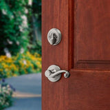 Kwikset Arlington Satin Nickel Handleset with Lido Lever & Single-Cylinder Deadbolt, SmartKey Security
