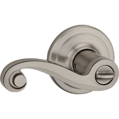 Kwikset SmartKey Lido Satin Nickel Entry Lockset, ANSI/BHMA Grade 2, KW1, 1-3/4 in.