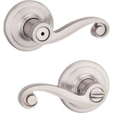 Kwikset Lido Satin Nickel Privacy Bed/Bath Door Lever with Microban Antimicrobial Technology