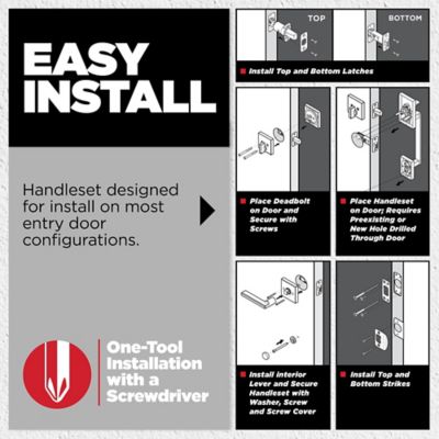 Kwikset Dakota Satin Nickel SmartKey Single-Cylinder Deadbolt Keyed Entry Door Handleset with Polo Knob