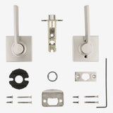 Kwikset Ladera Hall & Closet Door Lever with Square Trim, Satin Nickel, Microban Antimicrobial