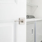 Kwikset Ladera Hall & Closet Door Lever with Square Trim, Satin Nickel, Microban Antimicrobial