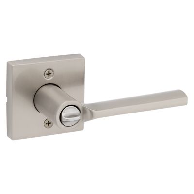 Kwikset Lisbon Iron Black Square Exterior Entry Door Lever with SmartKey Security