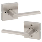 Kwikset Lisbon Polished Chrome Square Privacy Bed/Bath Door Lever