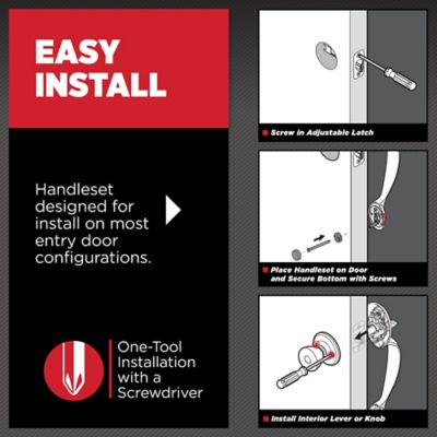 Kwikset Tavaris Satin Nickel Handleset Handle Only (No Deadbolt) with Vedani Door Lever