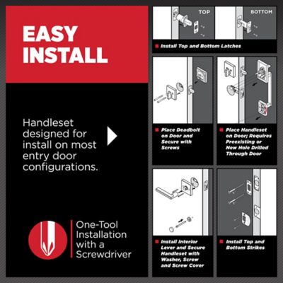 Kwikset Prescott Venetian Bronze Single Cylinder Entry Door Handleset with Tustin Lever Featuring SmartKey Security