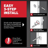 Kwikset Pismo Square Satin Nickel Hall/Closet Door Knob