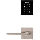 Kwikset Obsidian Satin Nickel Keyless Electronic Touchscreen Deadbolt with Halifax Passage Lever