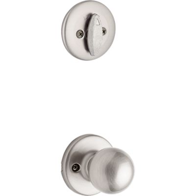 Kwikset Dakota Satin Nickel SmartKey Single-Cylinder Deadbolt Keyed Entry Door Handleset with Polo Knob