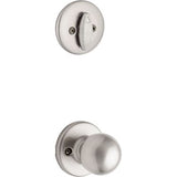 Kwikset Belleview Satin Nickel Single Cylinder Door Handleset with Polo Knob, SmartKey Security