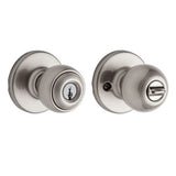 Kwikset Polo Satin Nickel Keyed Entry Door Knob with Microban Antimicrobial Technology