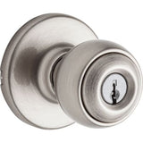 Kwikset Polo Satin Nickel Keyed Entry Door Knob with Microban Antimicrobial Technology
