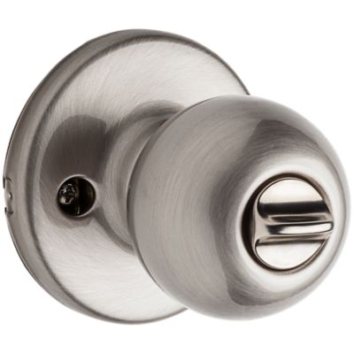 Kwikset Polo Satin Nickel Keyed Entry Door Knob with Microban Antimicrobial Technology