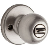 Kwikset Polo Satin Nickel Keyed Entry Door Knob with Microban Antimicrobial Technology