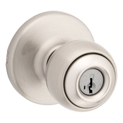 Kwikset Polo Satin Nickel Keyed Entry Knob, SmartKey Security, ANSI/BHMA Grade 3, Fits up to 1-3/4 in Doors