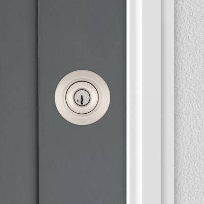 Kwikset Polo Satin Nickel Keyed Entry Door Knob, ANSI/BHMA Grade 3, fits up to 1-3/4 in. doors