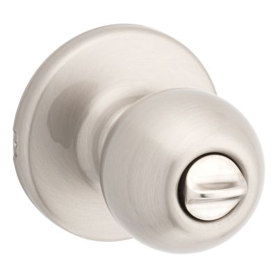 Kwikset Polo Satin Nickel Privacy Door Knob – Universal Handing (Right or Left)