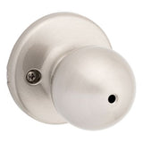 Kwikset Polo Satin Nickel Bed/Bath Door Knob with Microban Antimicrobial Technology