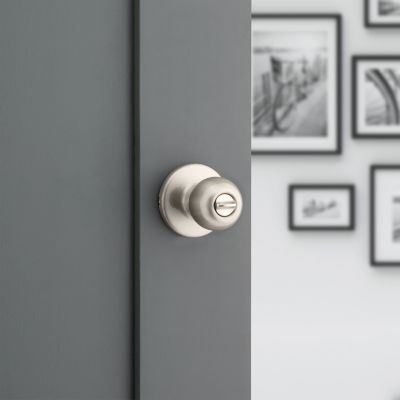 Kwikset Polo Satin Nickel Privacy Lockset, ANSI/BHMA Grade 3, 1-3/4 in Door