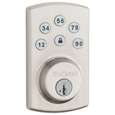 Kwikset Powerbolt2 Satin Nickel Single Cylinder Electronic Deadbolt Featuring SmartKey Security