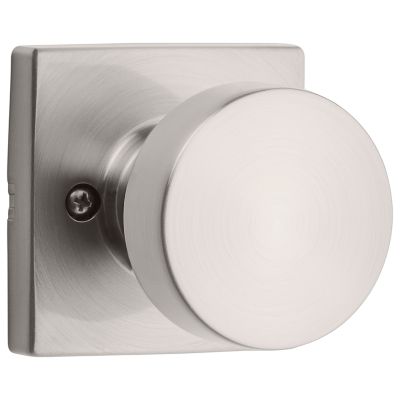 Kwikset Pismo Square Half-Dummy Door Knob in Satin Nickel