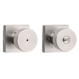 Kwikset Pismo Square Matte Black Bed/Bath Door Knob