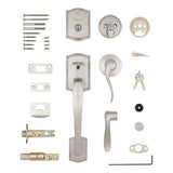 Kwikset Prescott Venetian Bronze Single Cylinder Entry Door Handleset with Tustin Lever Featuring SmartKey Security