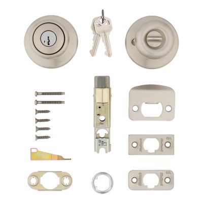 Kwikset Tylo Polished Brass Keyed Entry Door Knob with Microban Antimicrobial Technology