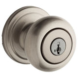 Kwikset Hancock Satin Nickel Entry Door Knob Featuring SmartKey Security