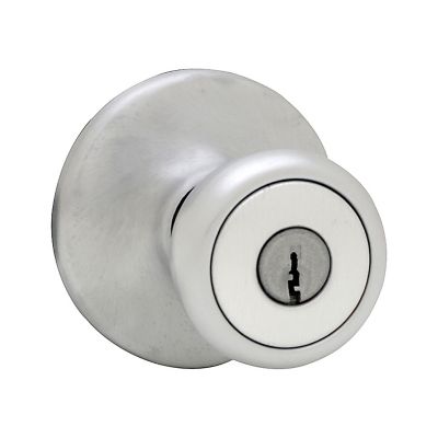 Kwikset Mobile Home Polished Brass Entry Knob, ANSI/BHMA Grade 3, Fits 1-3/4 in. Doors