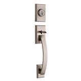 Kwikset Tavaris Satin Nickel Single Cylinder Door Handleset with Vedani Lever Featuring SmartKey Security