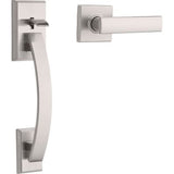 Kwikset Tavaris Satin Nickel Handleset Handle Only (No Deadbolt) with Vedani Door Lever