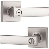 Kwikset Vedani Square Satin Nickel Privacy Bed/Bath Door Lever