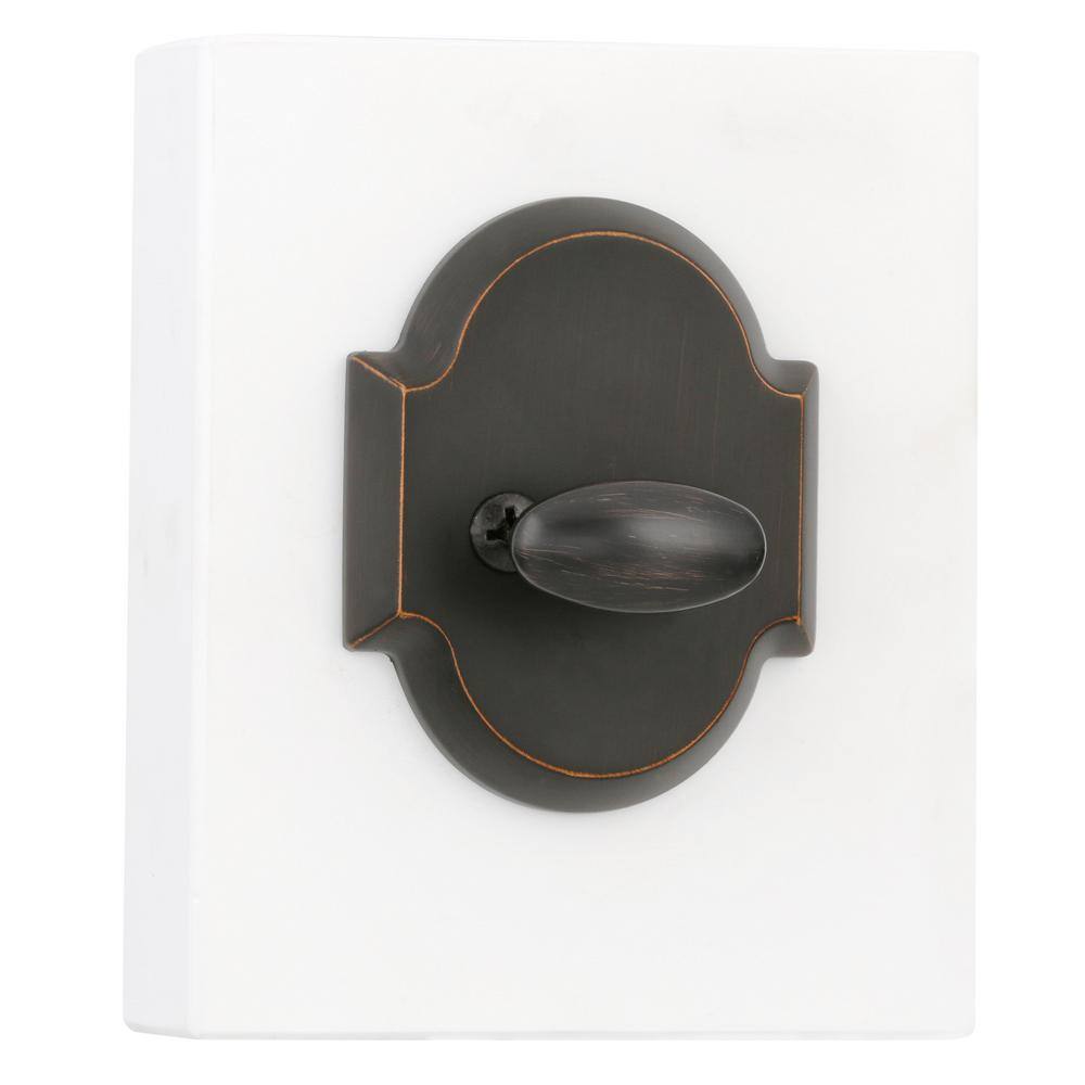 Kwikset Austin Venetian Bronze Single Cylinder Deadbolt and Passage Lever Combo Pack with SmartKey Security
