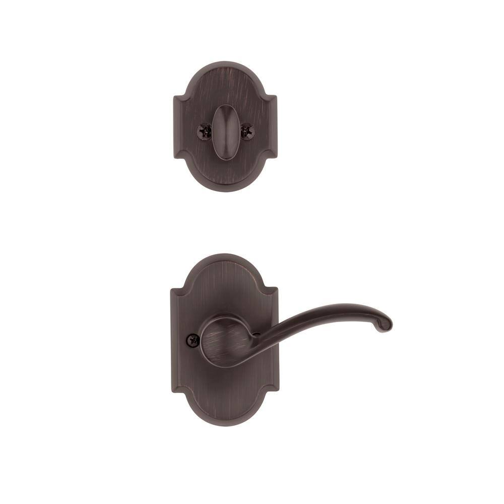 Kwikset Austin Venetian Bronze Single Cylinder Deadbolt and Passage Lever Combo Pack with SmartKey Security