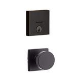 Kwikset Downtown Low-Profile Iron Black Square Single Cylinder Contemporary DeadBolt Featuring SmartKey Security w/ Pismo Square