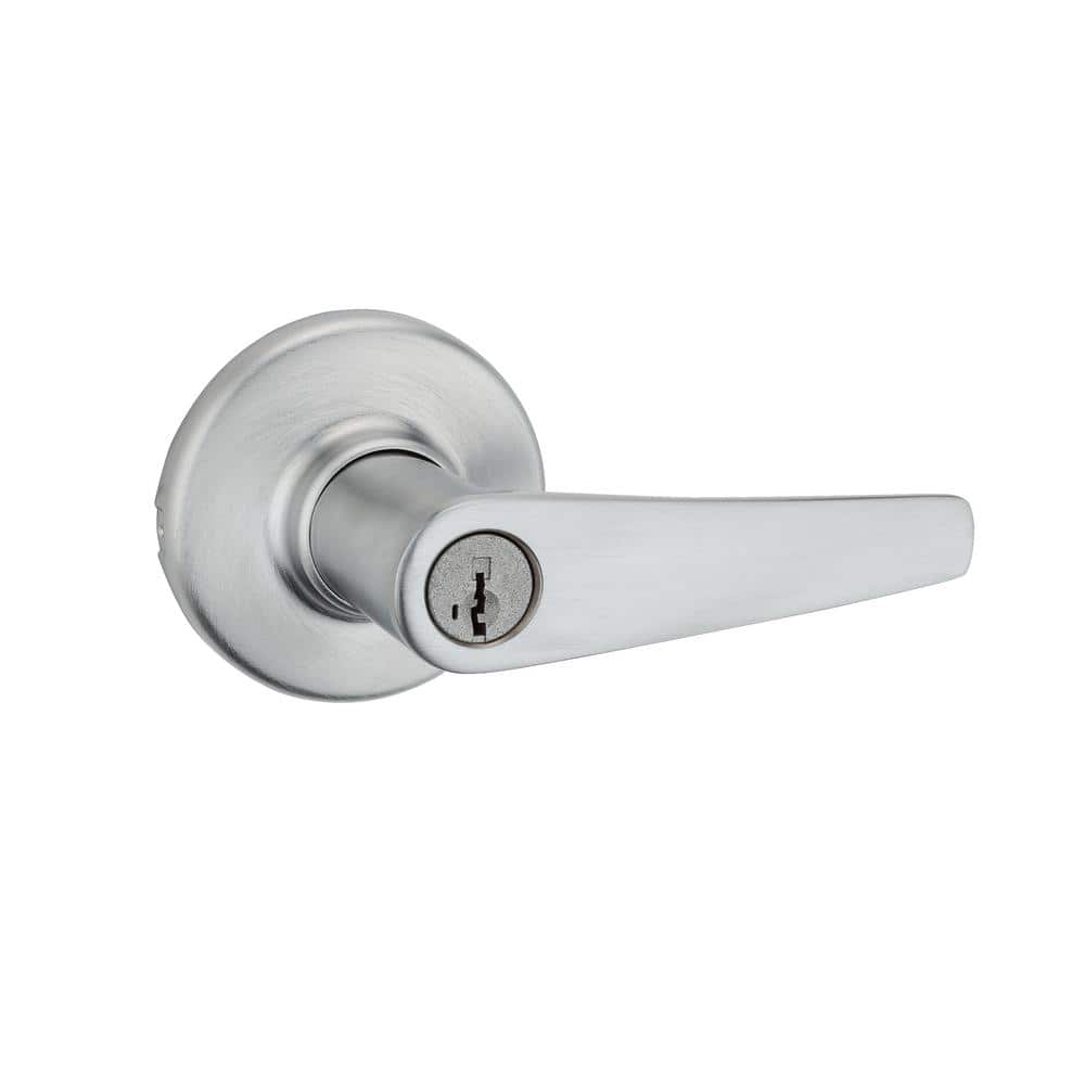 Kwikset Delta Satin Chrome Exterior Door Lever & Single Cylinder Deadbolt Combo Pack with SmartKey Security