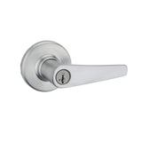 Kwikset Delta Satin Chrome Exterior Door Lever & Single Cylinder Deadbolt Combo Pack with SmartKey Security