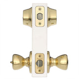 Kwikset Tylo Polished Brass Entry Door Knob & Double Cylinder Deadbolt Combo Pack with Microban Antimicrobial Technology