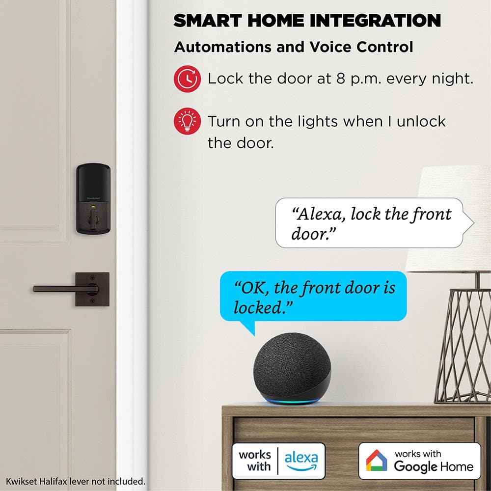 Kwikset HALO Venetian Bronze Touchscreen Single-Cylinder Electronic Smart Lock Deadbolt W/Halifax Square Lever Project Pack