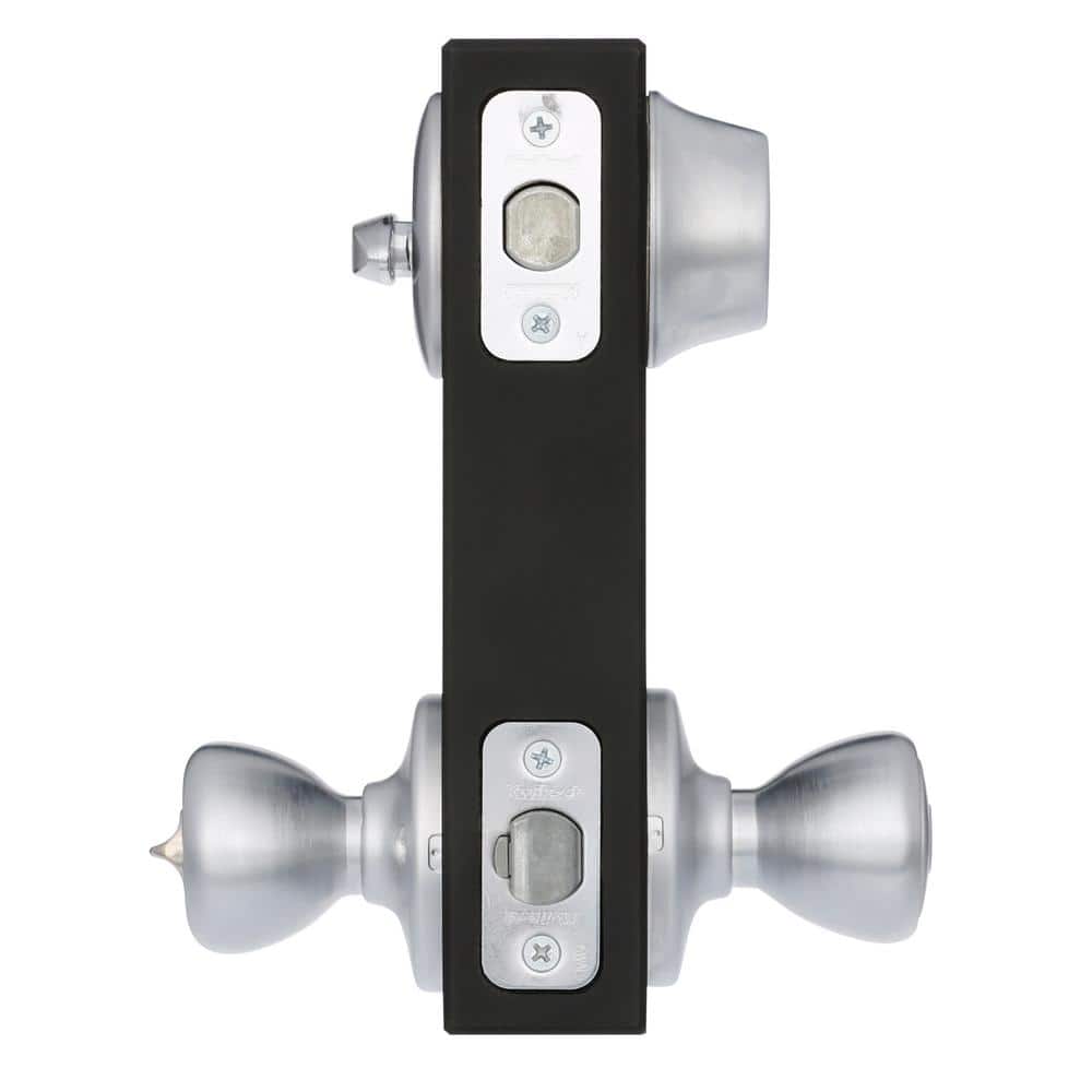 Kwikset Tylo Satin Chrome Exterior Entry Door Knob and Single Cylinder Deadbolt Project Pack