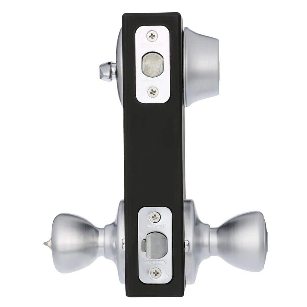Kwikset Tylo Satin Chrome Entry Door Knob and Single Cylinder Deadbolt Combo Pack