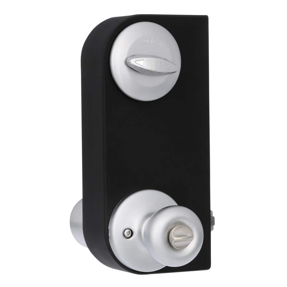 Kwikset Tylo Satin Chrome Entry Door Knob and Single Cylinder Deadbolt Combo Pack