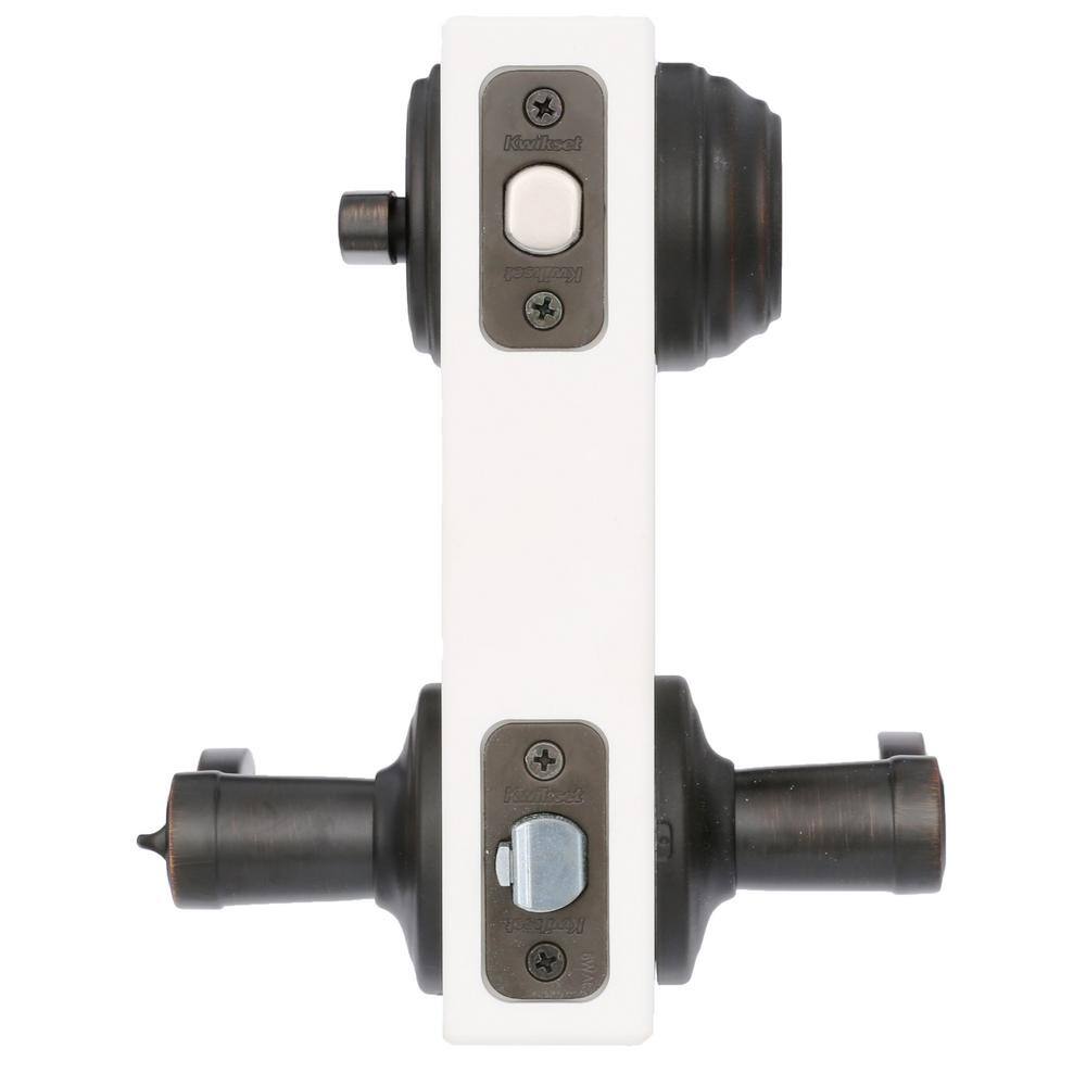 Kwikset Lido Venetian Bronze SmartKey Single-Cylinder Deadbolt + Keyed Entry Lever Combo Pack