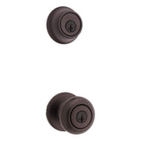 Kwikset Cove Venetian Bronze Entry Door Knob and Single Cylinder Deadbolt Combo Pack with SmartKey