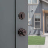Kwikset Cove Venetian Bronze Entry Door Knob and Single Cylinder Deadbolt Combo Pack with SmartKey