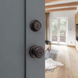 Kwikset Cove Venetian Bronze Exterior Entry Door Knob and Single Cylinder Deadbolt Combo Pack