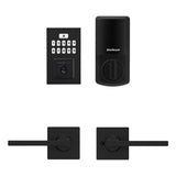 Kwikset SmartCode 260 Contemporary Matte Black Keypad Electronic Deadbolt Featuring SmartKey Security With Casey Passage Lever