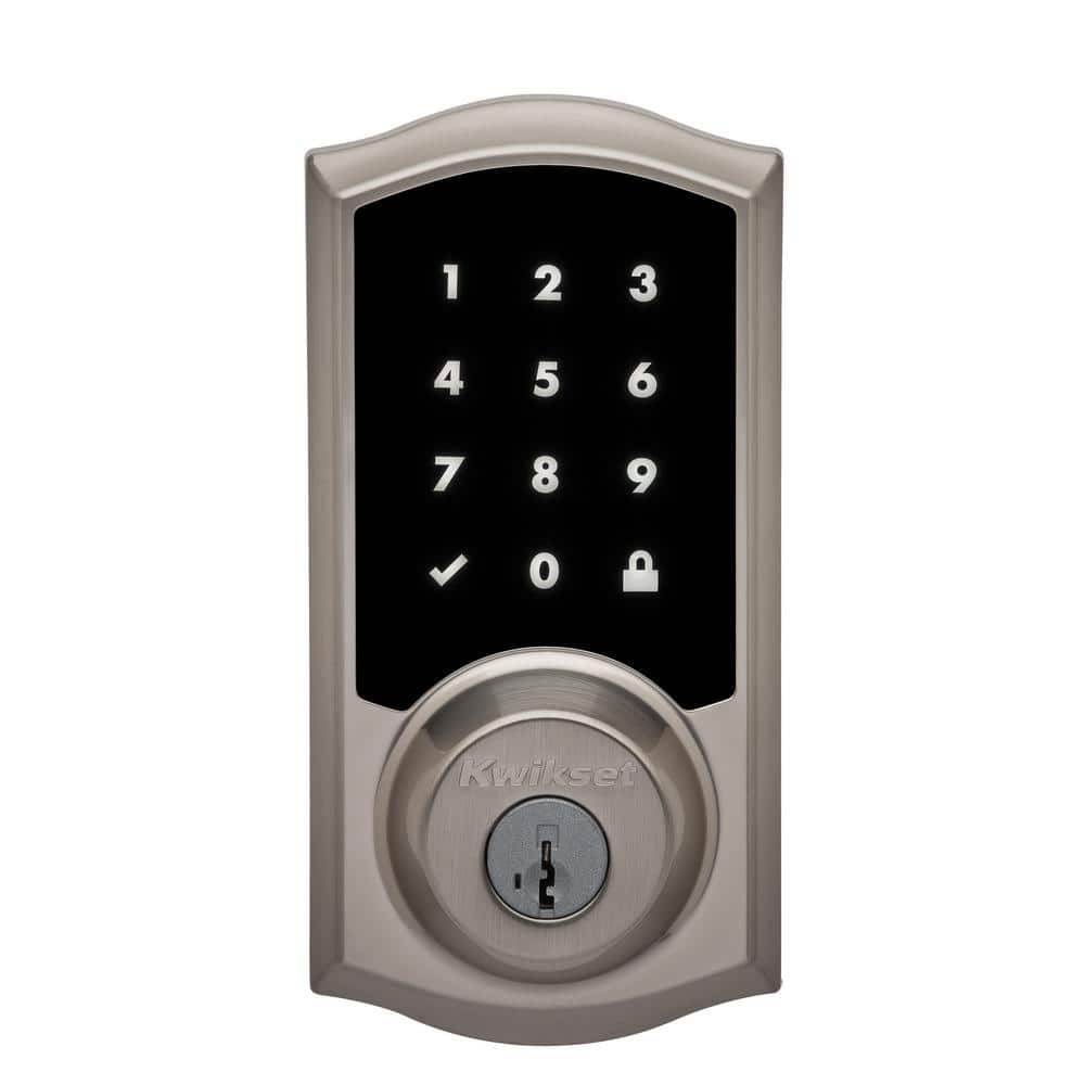 Kwikset Premis Touchscreen Smart Lock, Satin Nickel Single Cylinder Electronic Deadbolt with SmartKey Security
